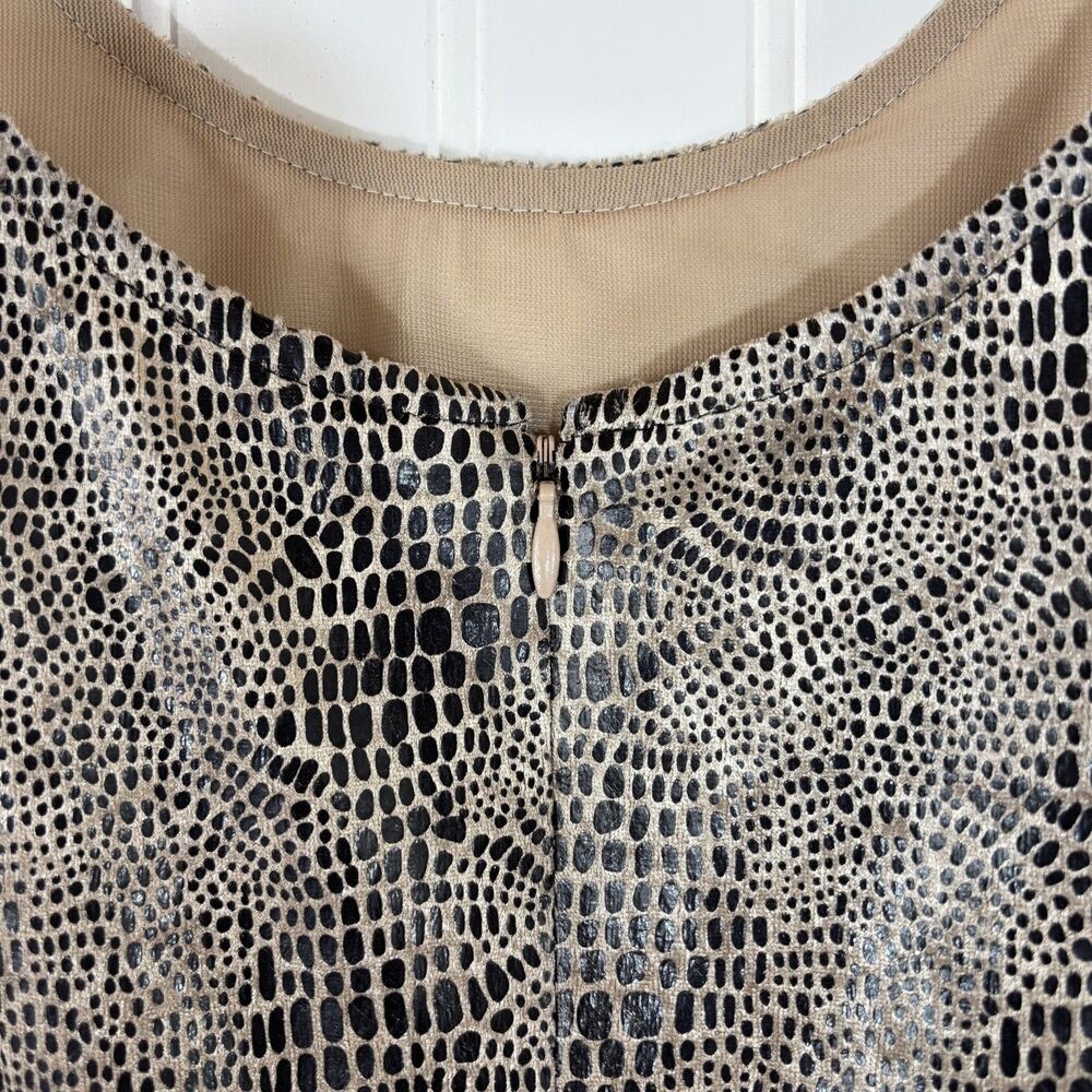 Vtg 90s Slip Dress Sz 4 Textured Velvet Snake Y2K Kennedy Mob Wife Chic Neutral - Picture 4 of 15